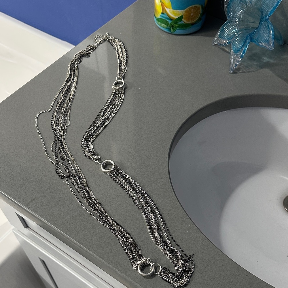 Express Silver Layered Necklace